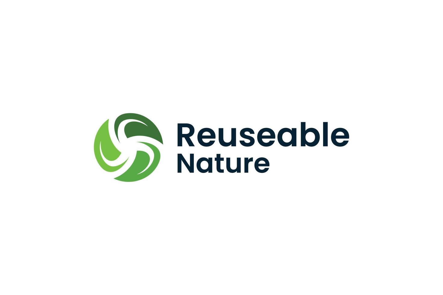 riutilizzo natura verde logo simbolo vettore