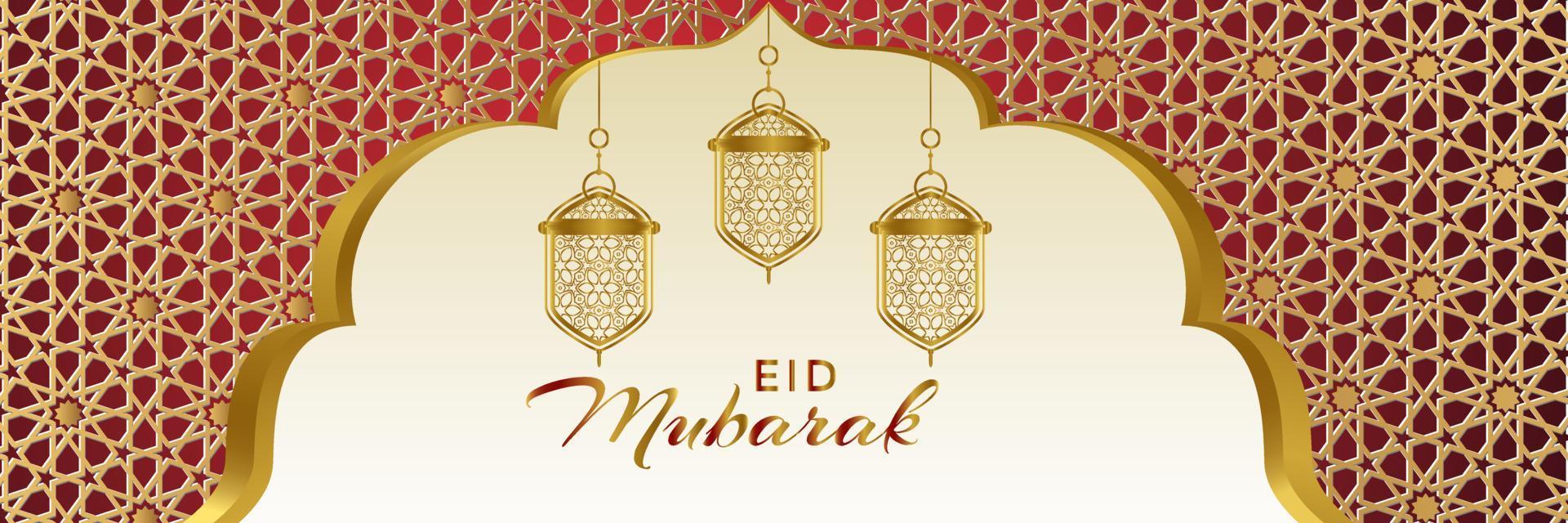 eid mubarak islamico design vettore