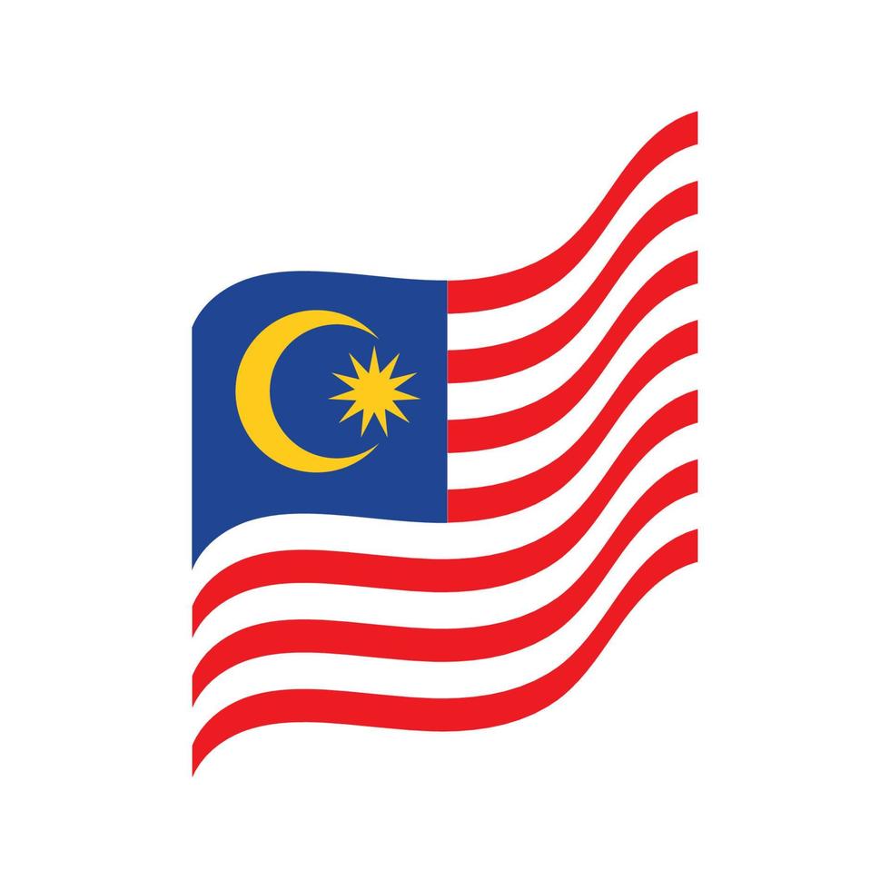 illustrazione del disegno dell'icona di vettore della bandiera della malesia