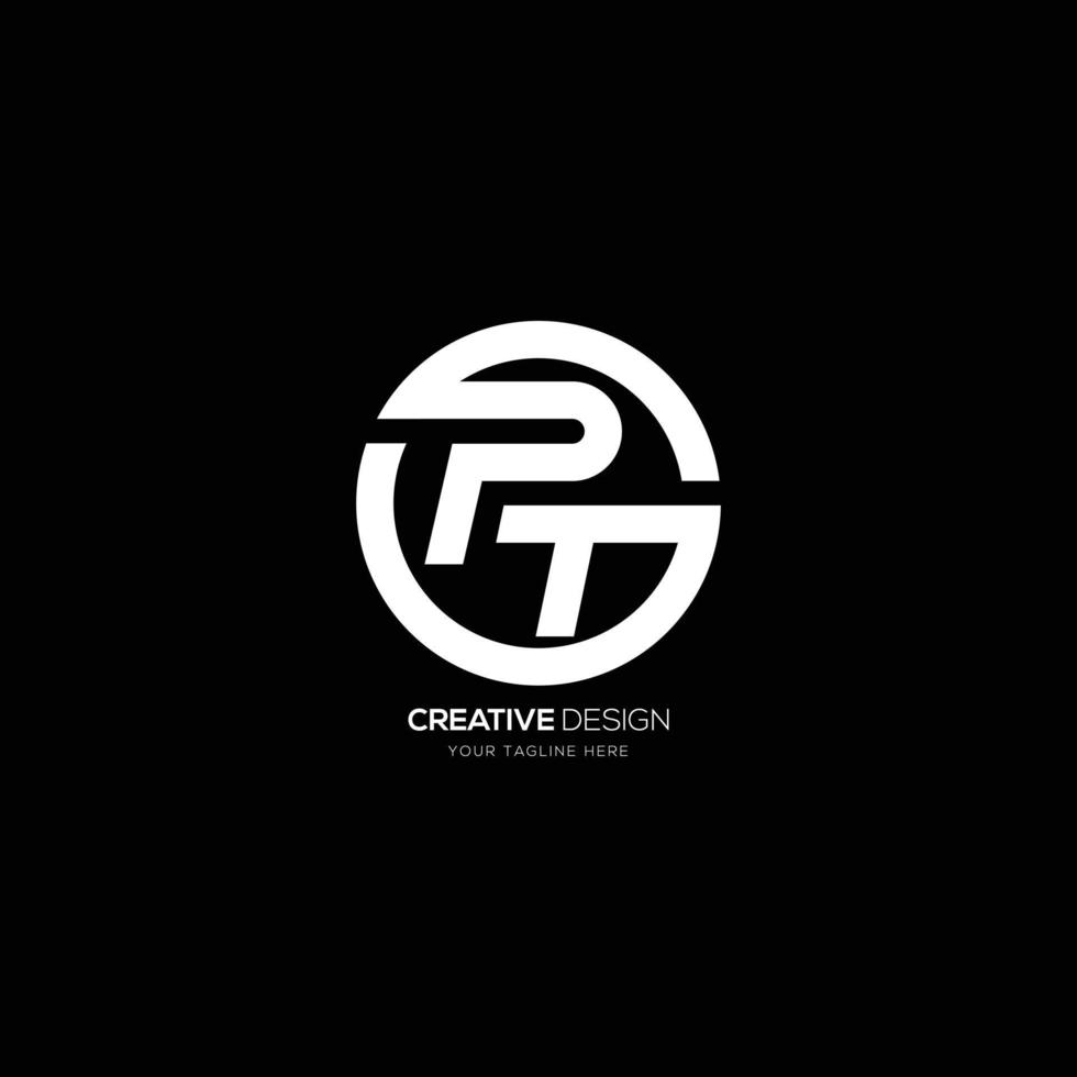 creativo lettera p t g cerchio forma monogramma logo vettore