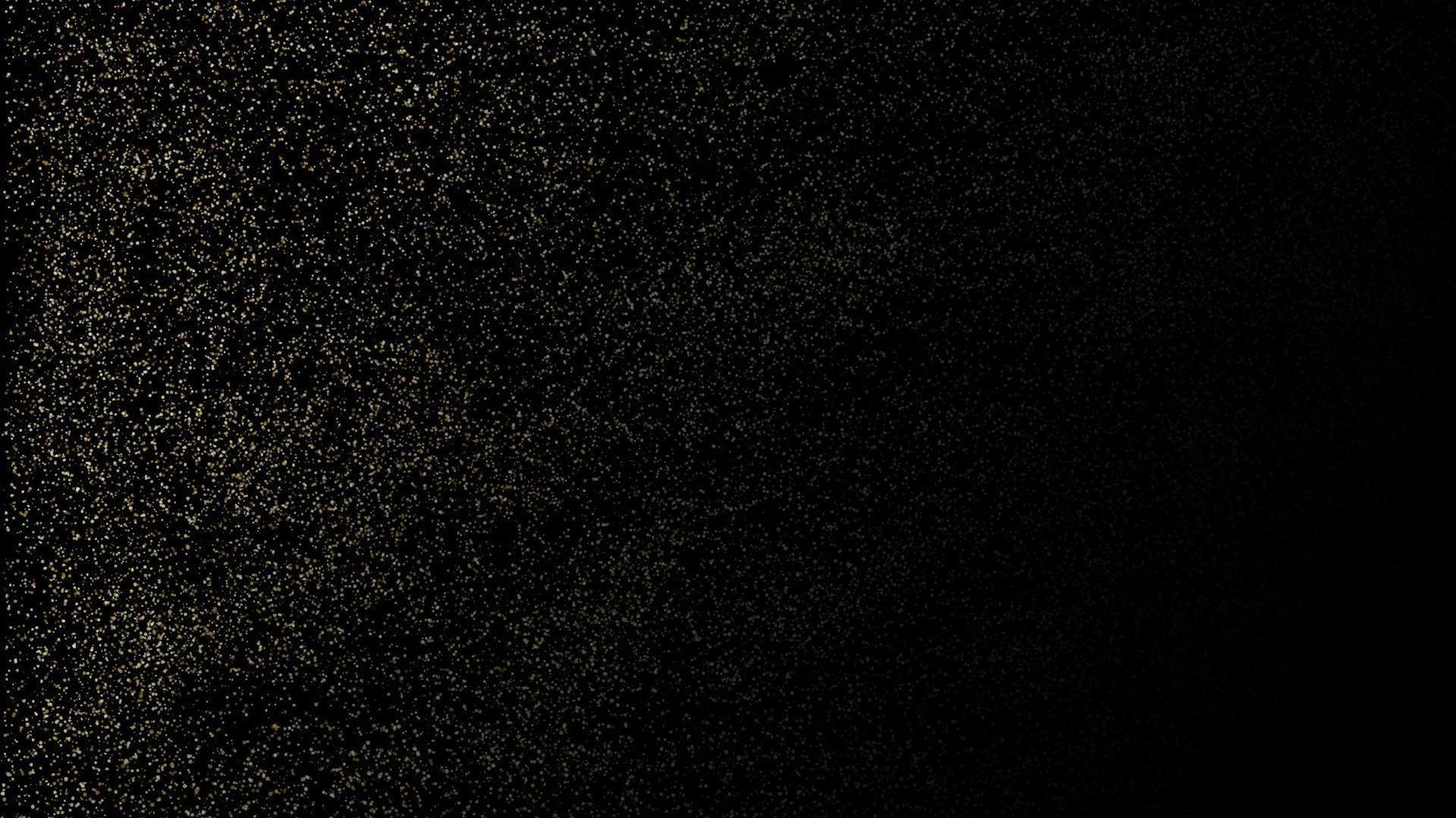 d'oro Magia luccichio polvere polvere sparpagliato particelle su nero sfondo e struttura lusso stile vettore