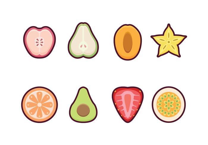 Set di icone di frutta gratis vettore