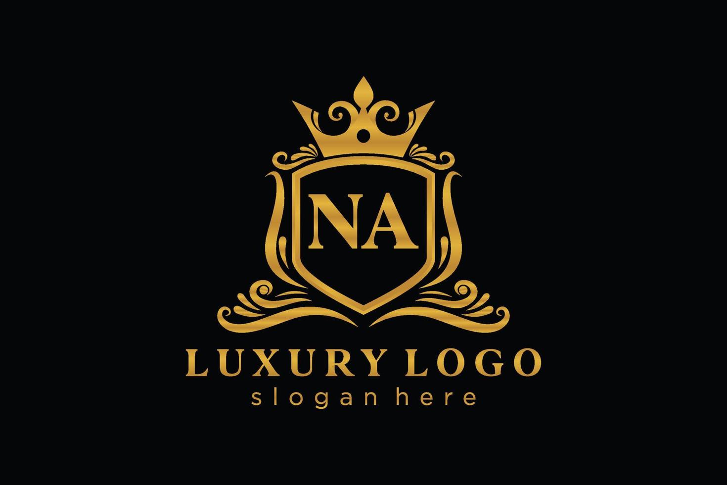 iniziale n / A lettera reale lusso logo modello nel vettore arte per ristorante, regalità, boutique, bar, Hotel, araldico, gioielleria, moda e altro vettore illustrazione.