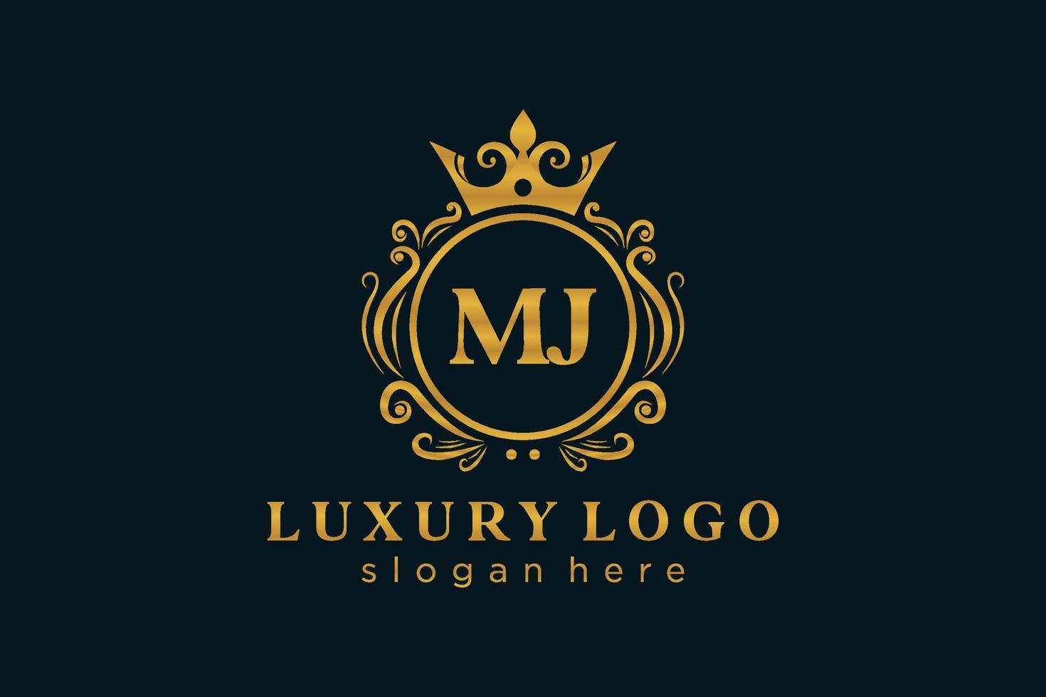 iniziale mj lettera reale lusso logo modello nel vettore arte per ristorante, regalità, boutique, bar, Hotel, araldico, gioielleria, moda e altro vettore illustrazione.