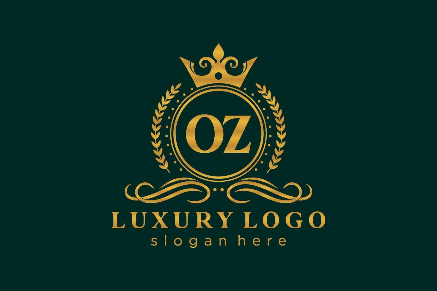 iniziale oz lettera reale lusso logo modello nel vettore arte per ristorante, regalità, boutique, bar, Hotel, araldico, gioielleria, moda e altro vettore illustrazione.