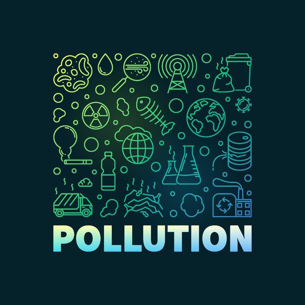 inquinamento schema moderno illustrazione. vettore concetto colorato linea bandiera