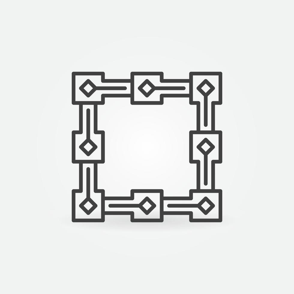 vettore blockchain tecnologia concetto semplice linea icona