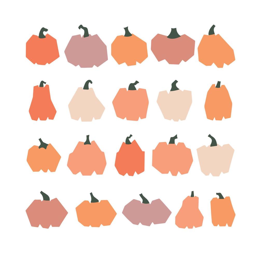 impostato mano disegnato colore zucca icone - per Halloween o ringraziamento vacanze. vettore illustrazione