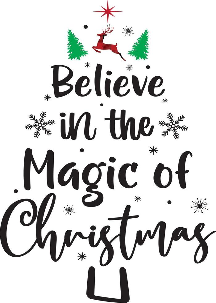 credere nel il Magia di Natale, allegro Natale, babbo natale, Natale vacanza, vettore illustrazione file