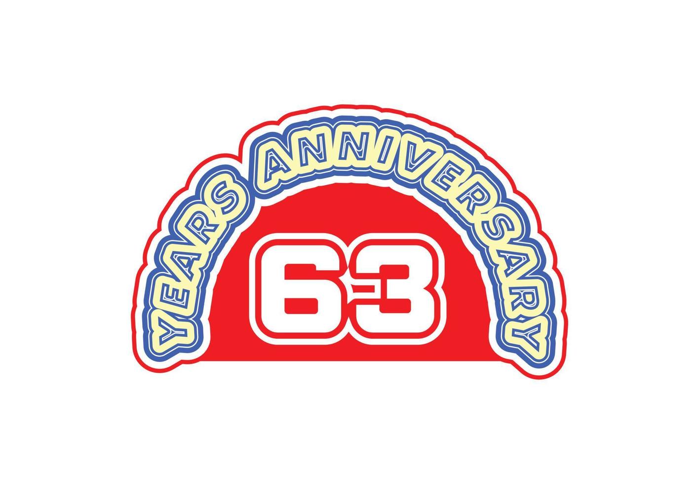 63 anni anniversario logo e etichetta design vettore