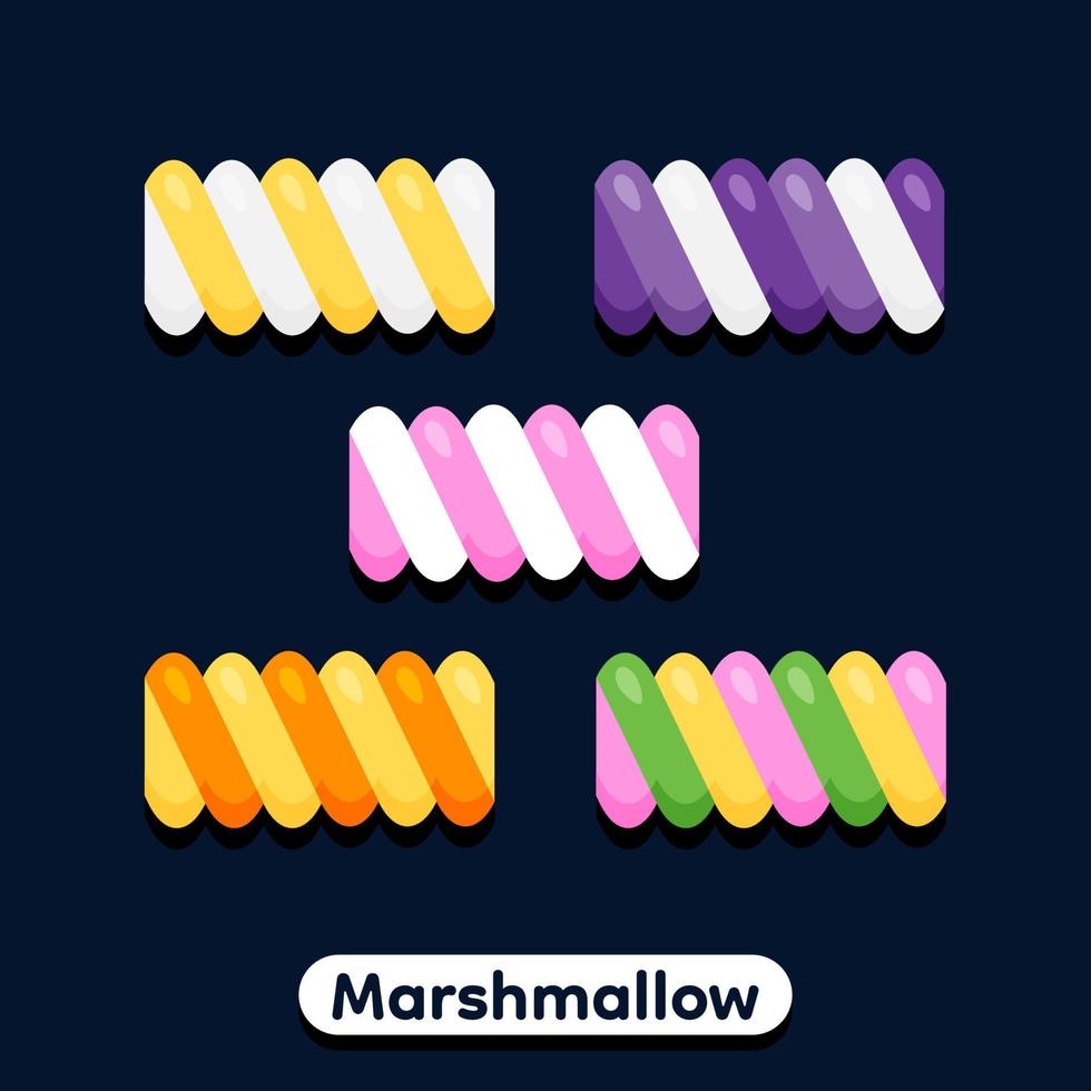 impostato di carino colorato marshmallow, vettore, illustrazione. vettore