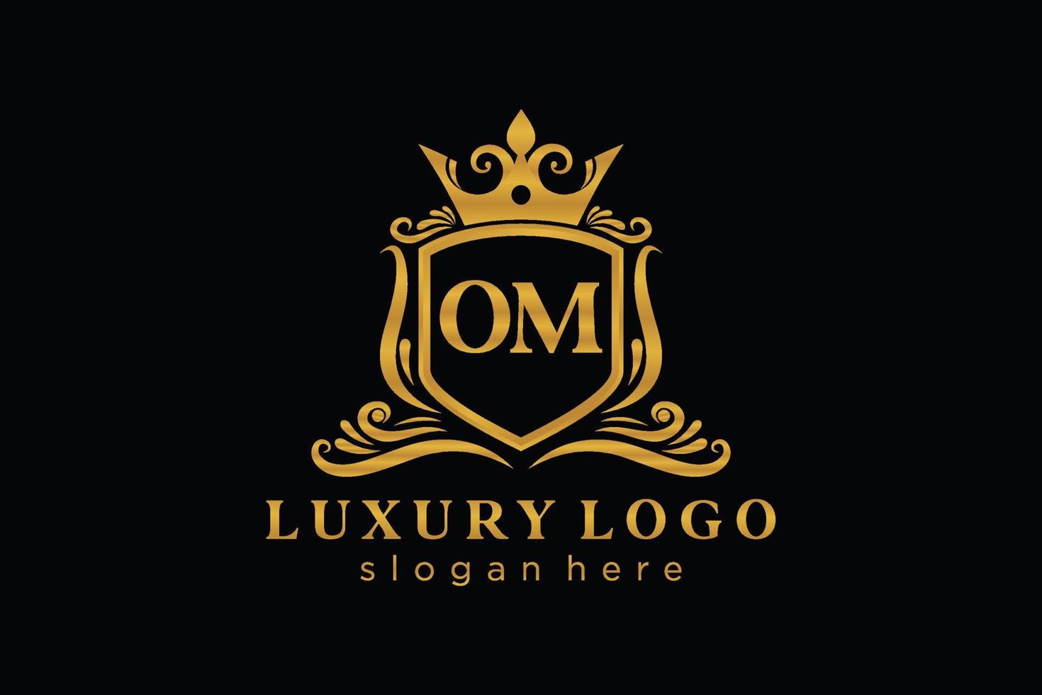 iniziale om lettera reale lusso logo modello nel vettore arte per ristorante, regalità, boutique, bar, Hotel, araldico, gioielleria, moda e altro vettore illustrazione.