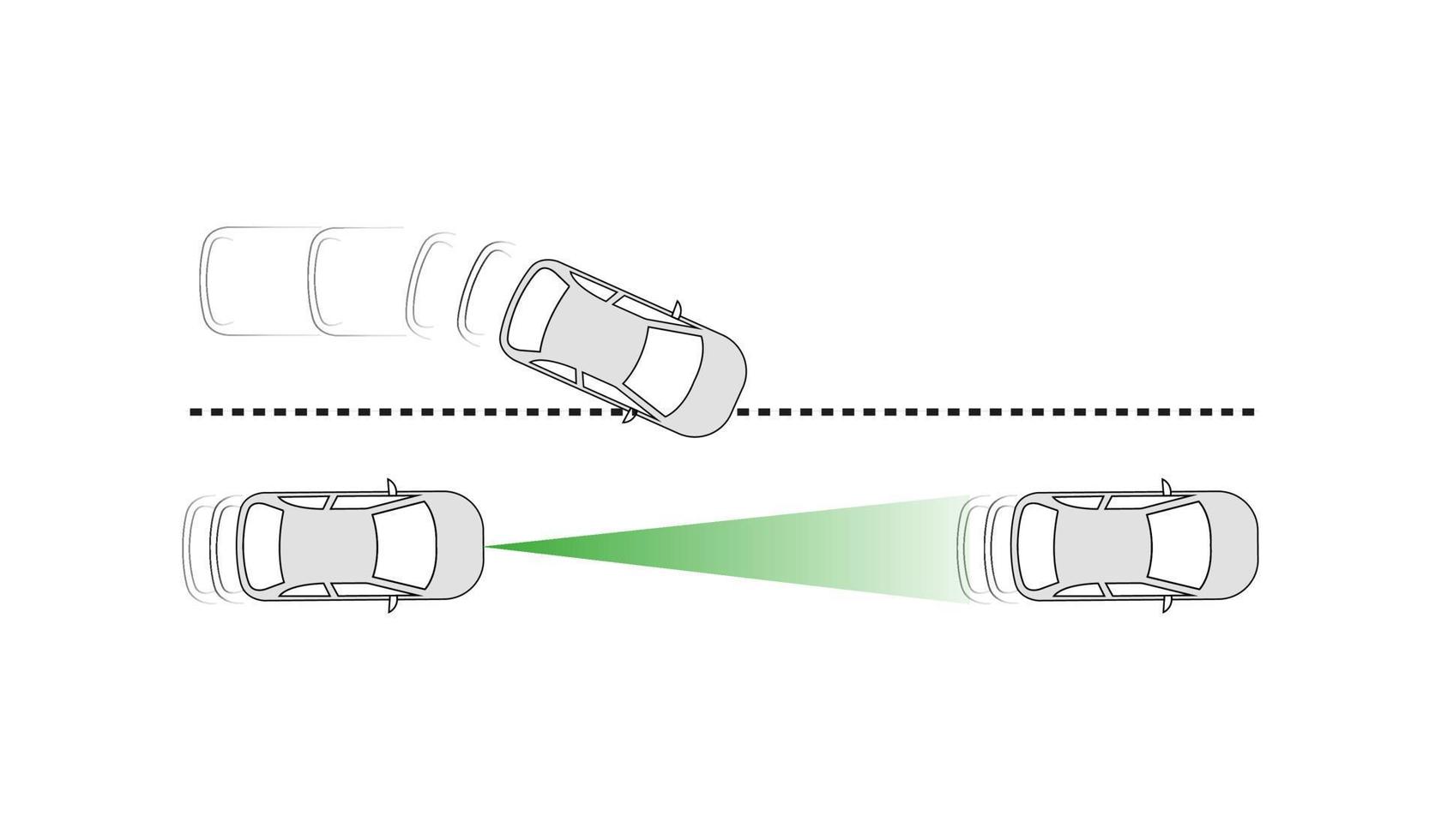 auto auto rivelatore sistema icona. inoltrare rompere rivelatore veicolo caratteristiche. Pericolo momento cartello. moderno schizzo disegno. modificabile linea icona. vettore