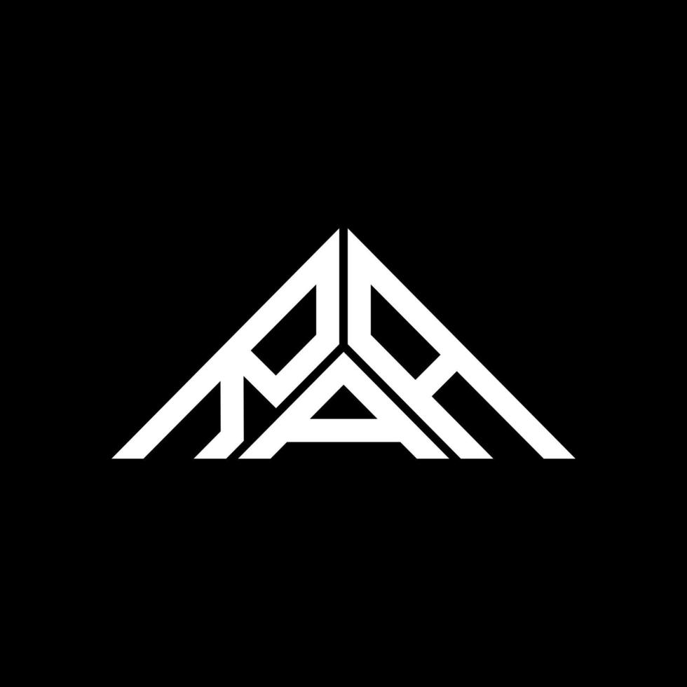 raa lettera logo creativo design con vettore grafico, raa semplice e moderno logo nel triangolo forma.