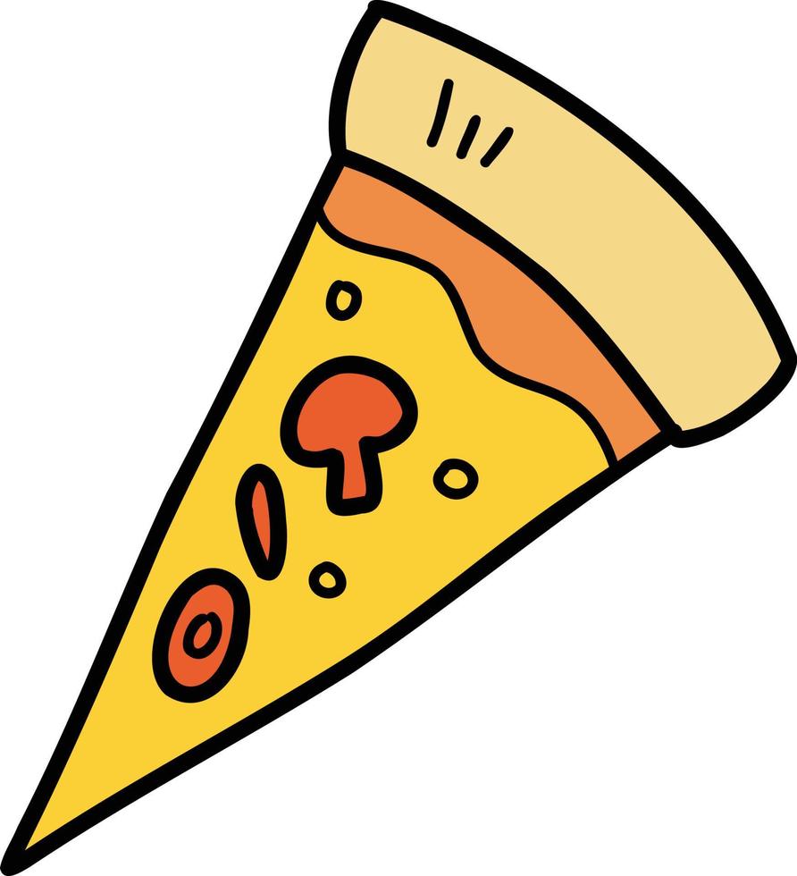 mano disegnato affettato Pizza illustrazione vettore
