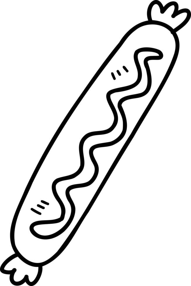 mano disegnato delizioso salsiccia illustrazione vettore