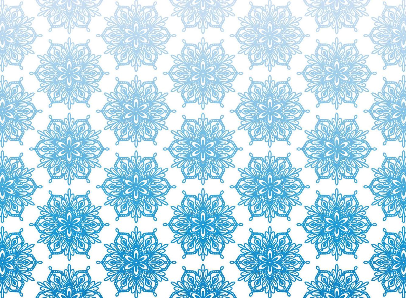 etnico decorativo blu mandala modello su bianca sfondo vettore