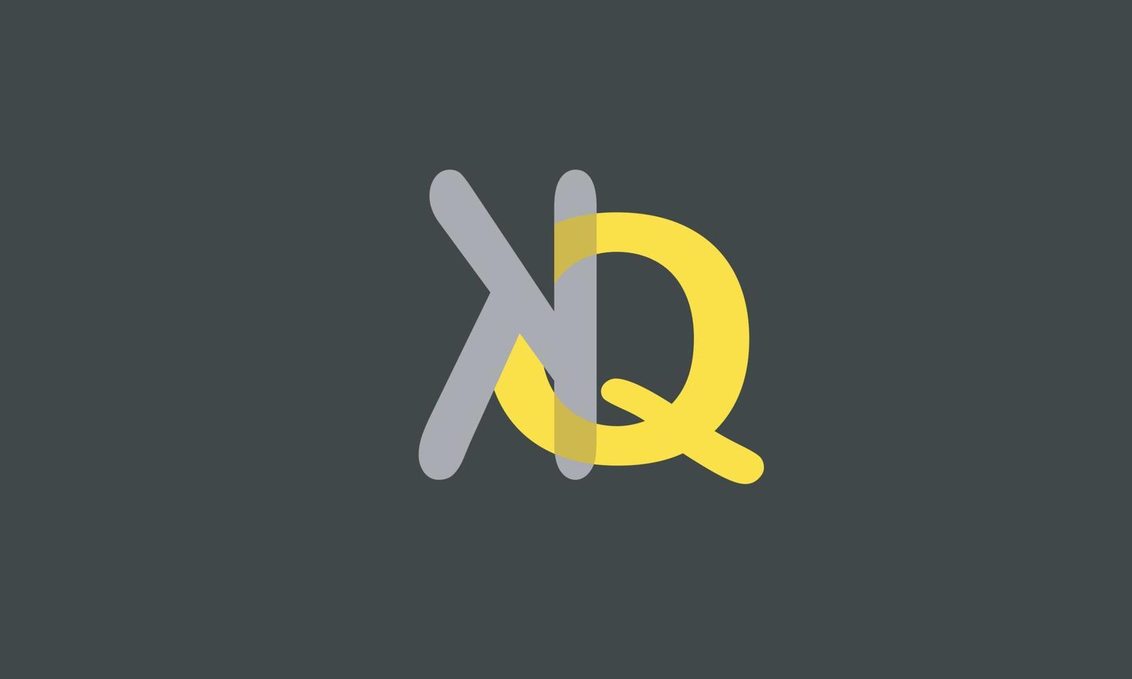 alfabeto lettere iniziali monogramma logo kq, qk, k e q vettore