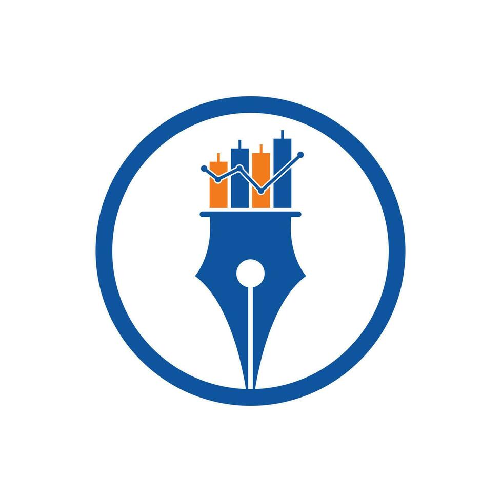 penna finanza logo design icona vettore. penna grafico o finanziario formazione scolastica vettore logo modello.