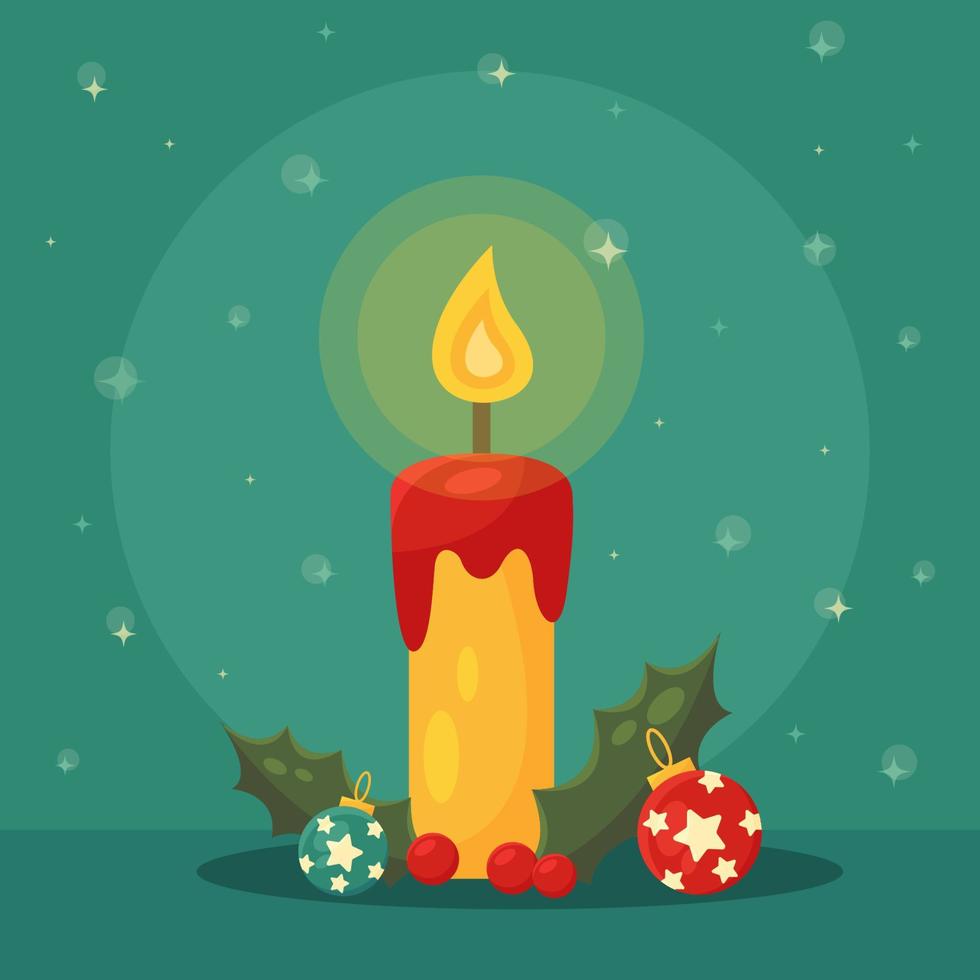 vettore illustrazione festivo Natale candela