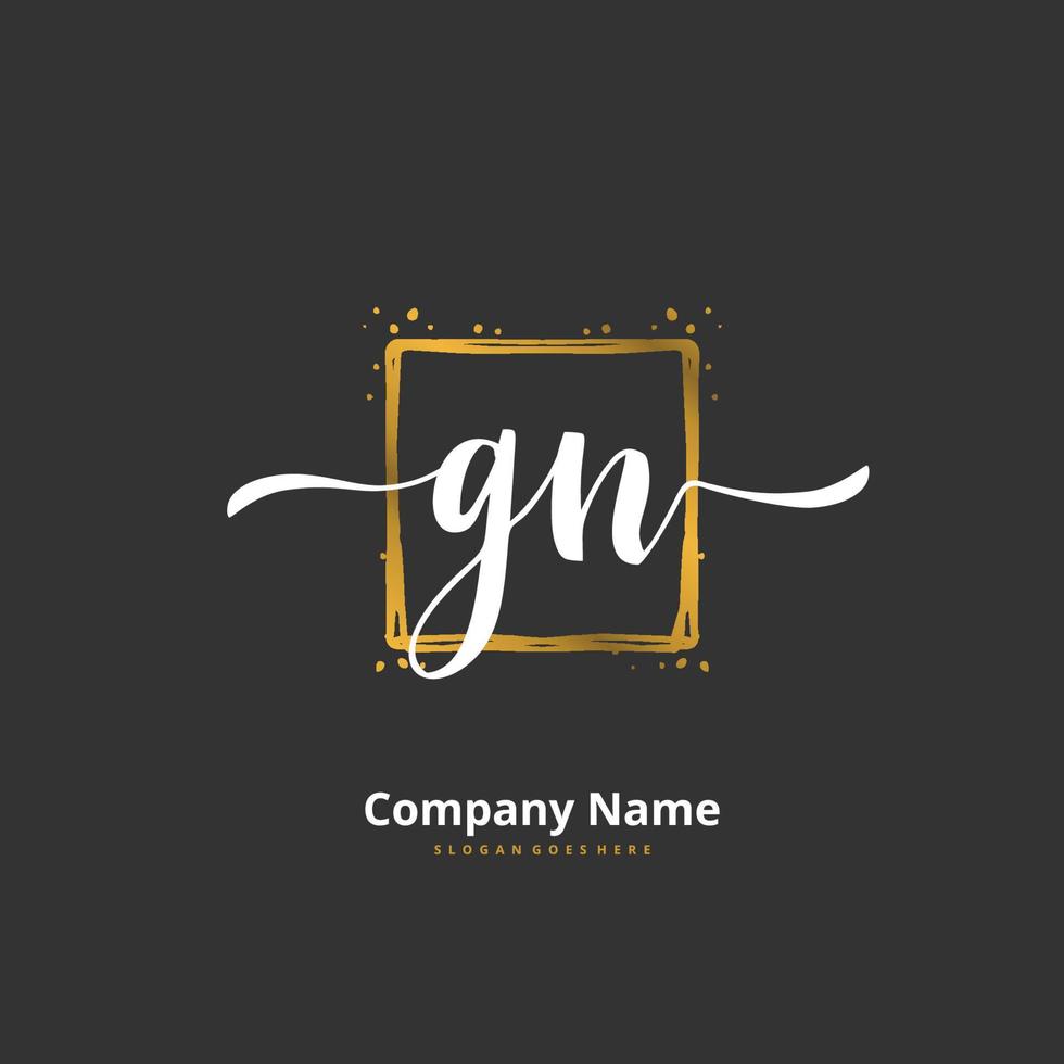 gn iniziale grafia e firma logo design con cerchio. bellissimo design manoscritto logo per moda, squadra, nozze, lusso logo. vettore