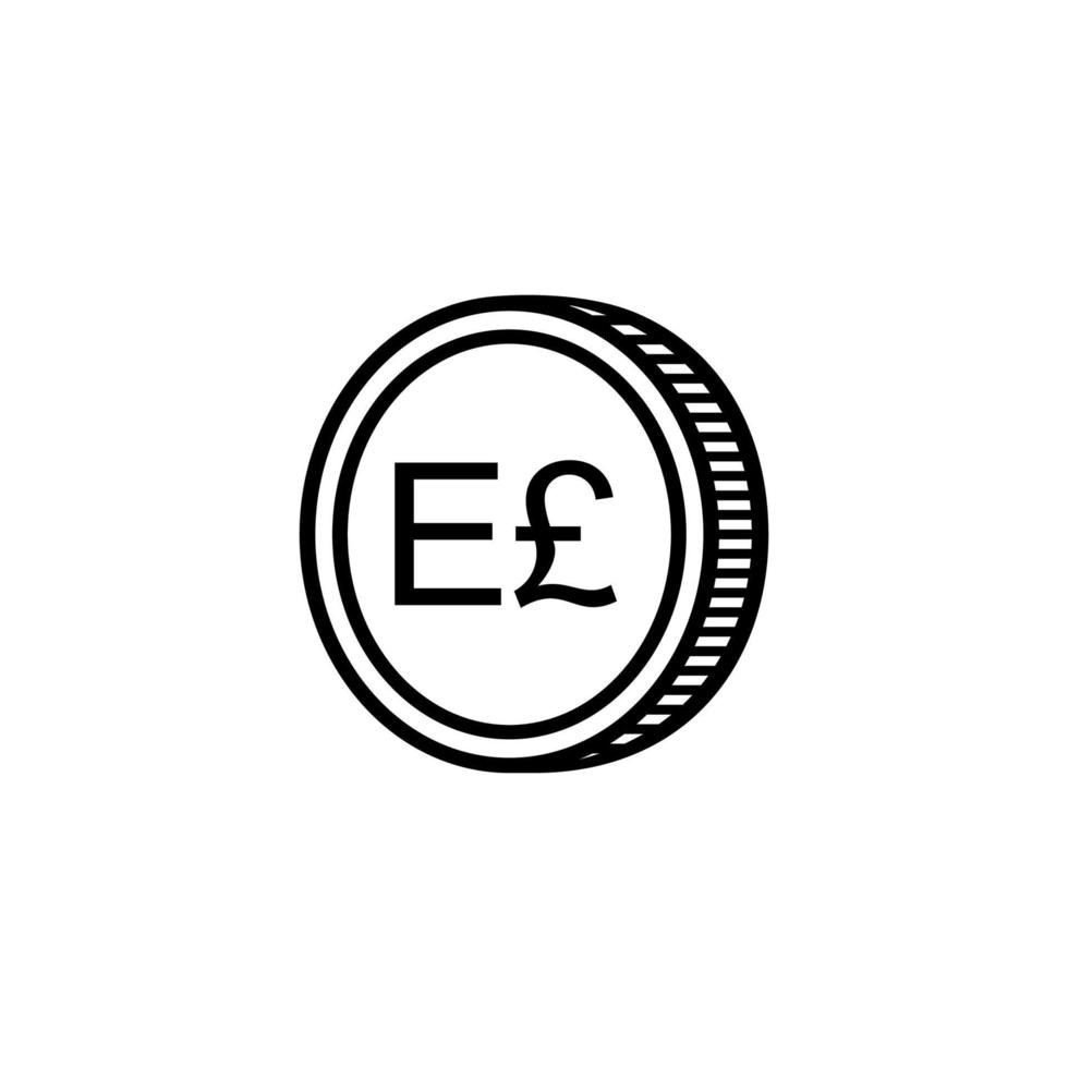 Egitto moneta icona simbolo, egiziano libbra, es. vettore illustrazione