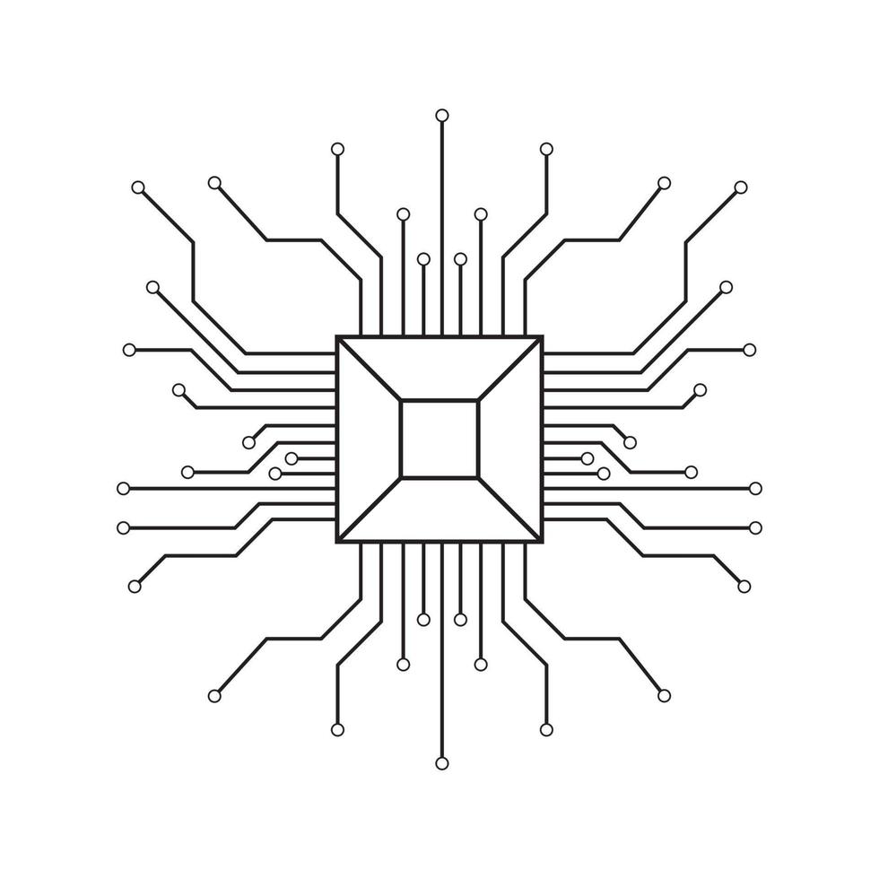 sfondo vettoriale computer con circuito