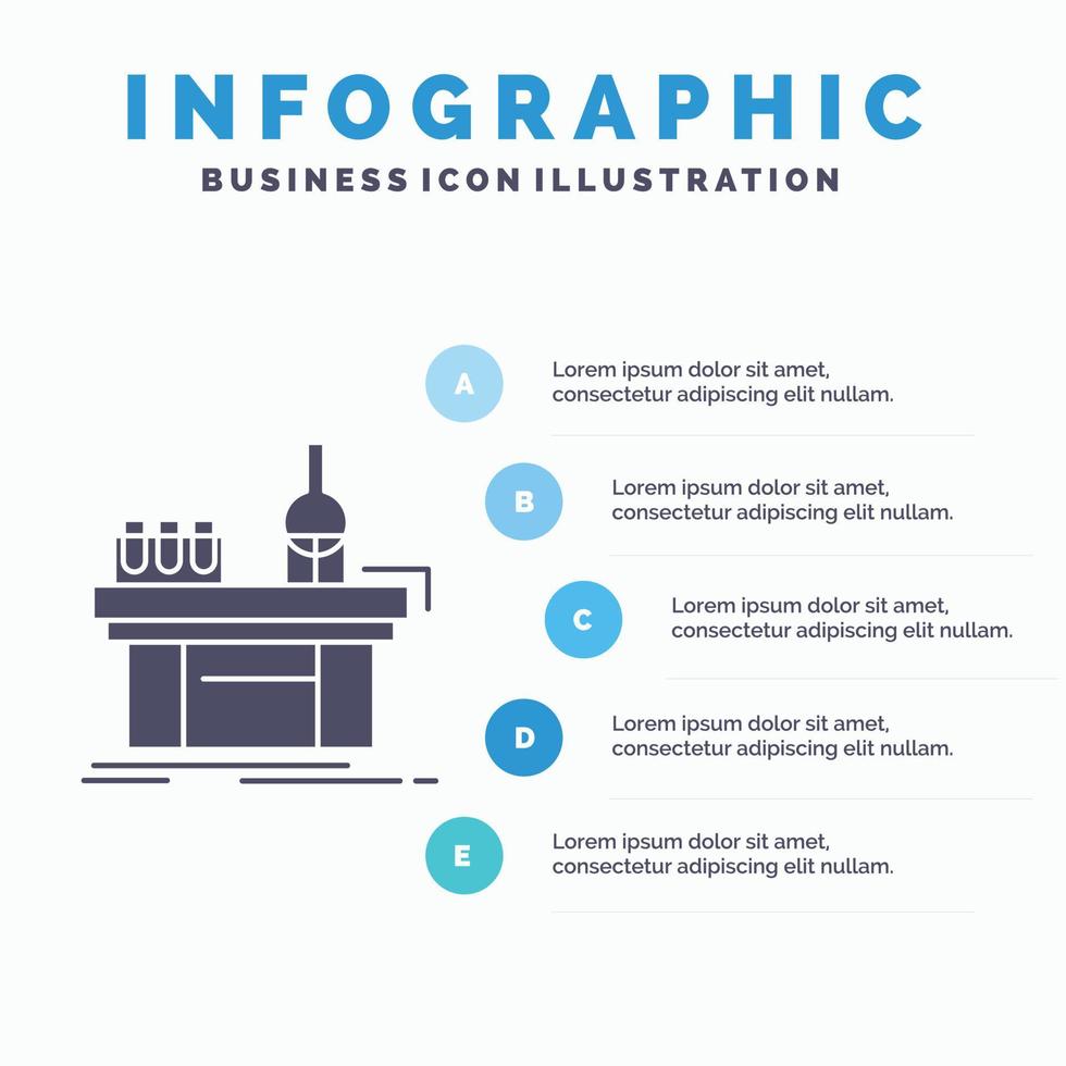 biologia. chimica. laboratorio. laboratorio. produzione infografica modello per sito web e presentazione. glifo grigio icona con blu Infografica stile vettore illustrazione.