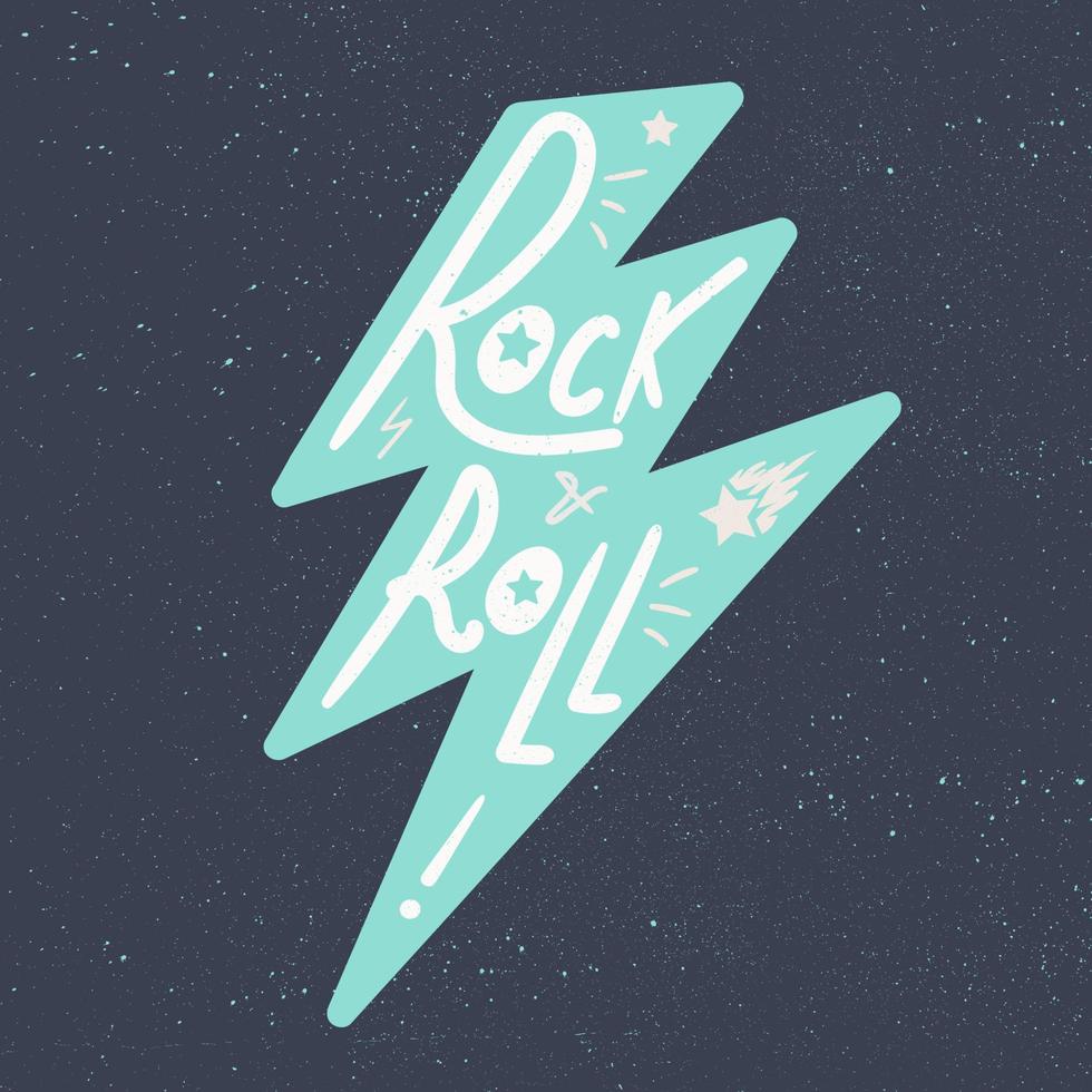 lettering rock and roll vettore