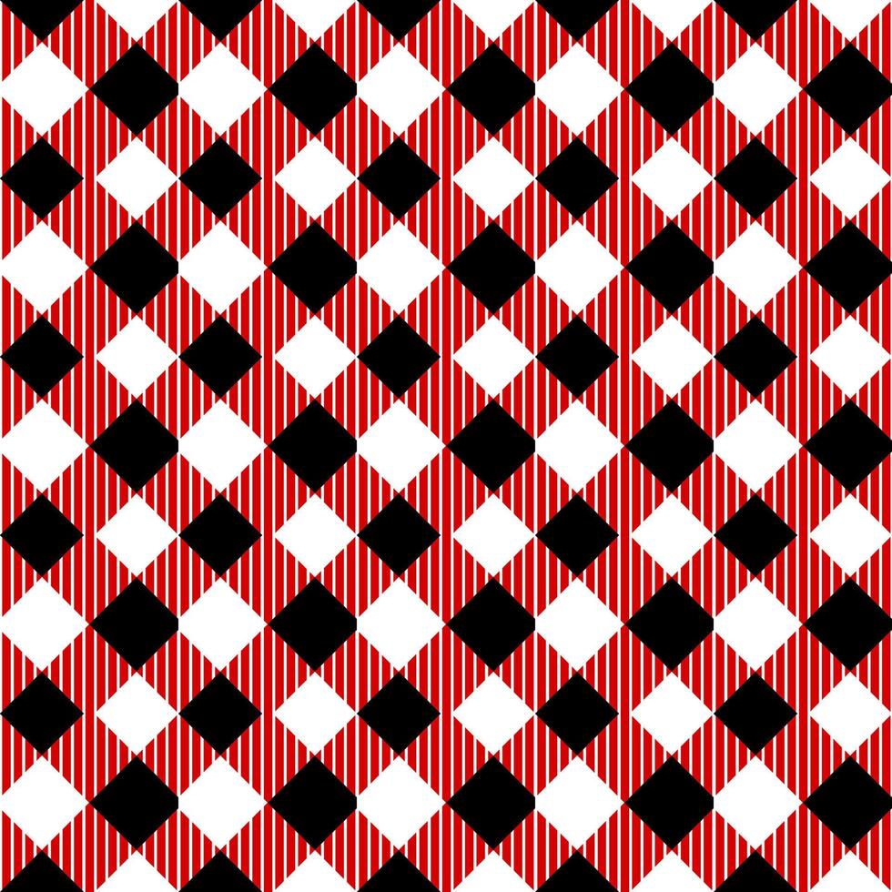 rosso e bianca senza soluzione di continuità modello con plaid vettore