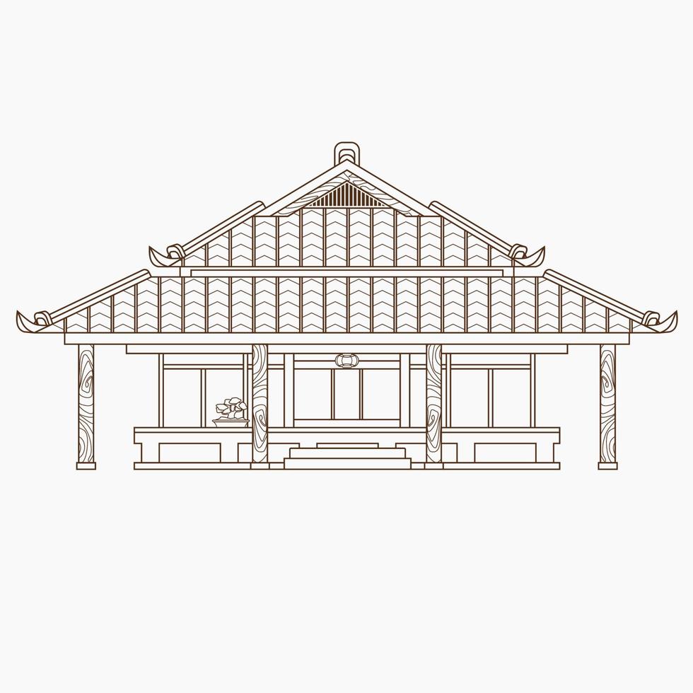 modificabile tradizionale giapponese Casa vettore illustrazione nel schema stile per turismo viaggio e cultura o storia formazione scolastica