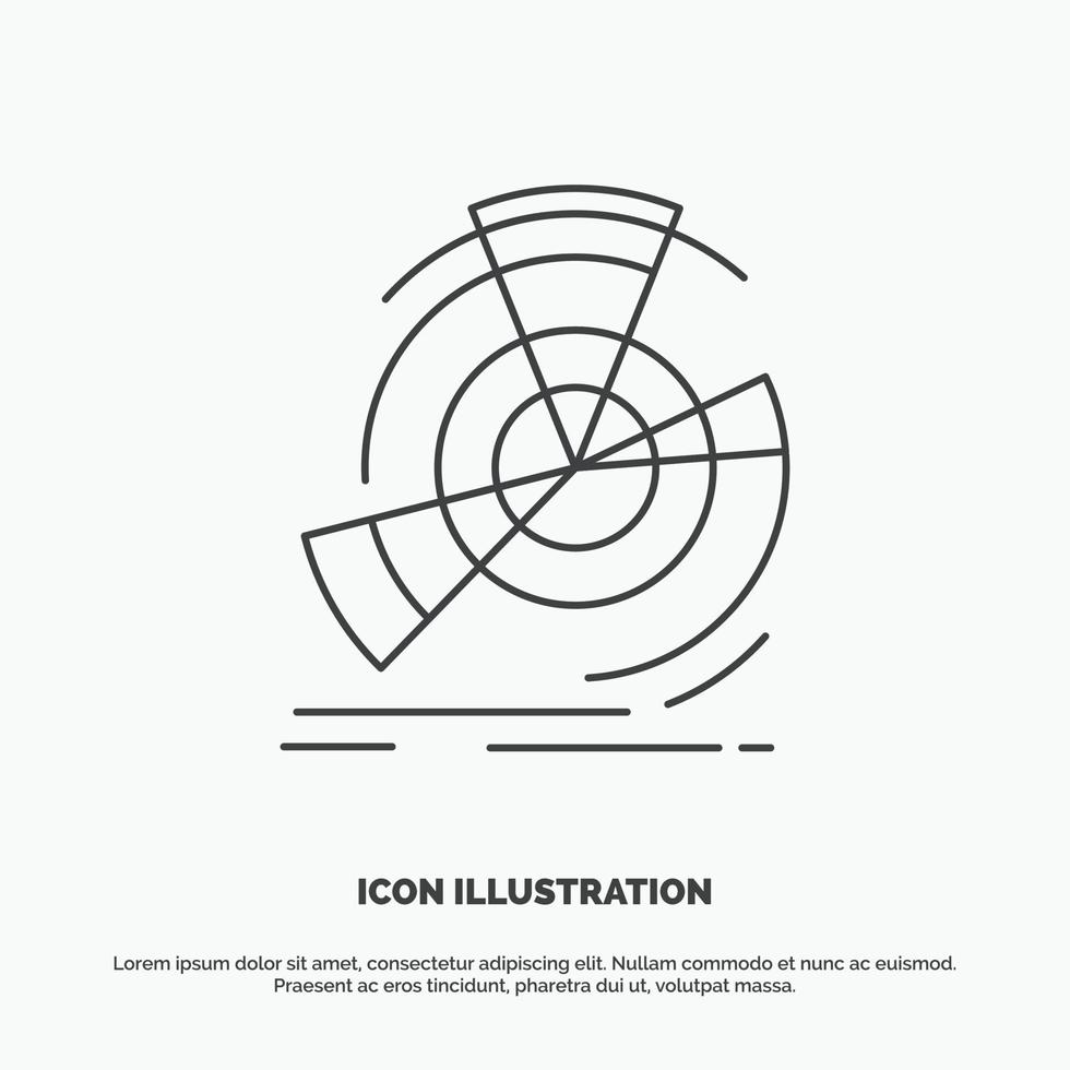 dati. diagramma. prestazione. punto. riferimento icona. linea vettore grigio simbolo per ui e ux. sito web o mobile applicazione