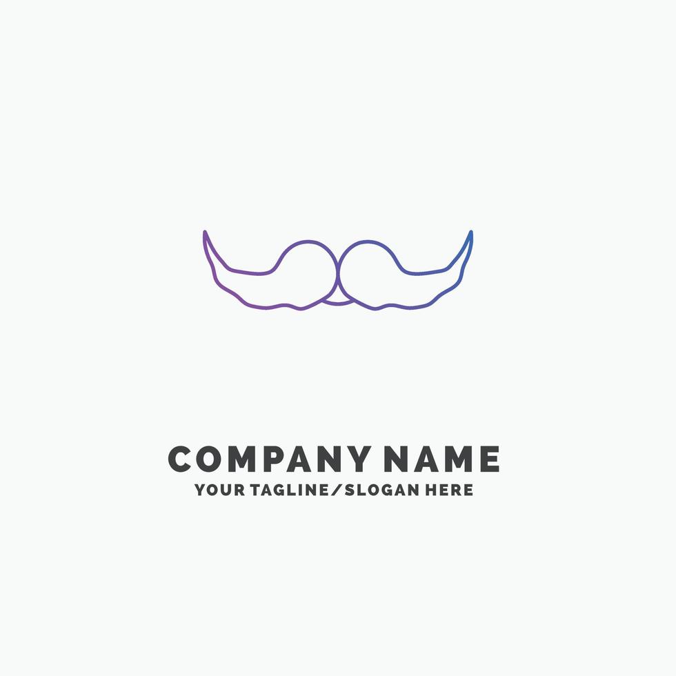 baffi. fricchettone. movember. maschio. uomini viola attività commerciale logo modello. posto per tagline vettore