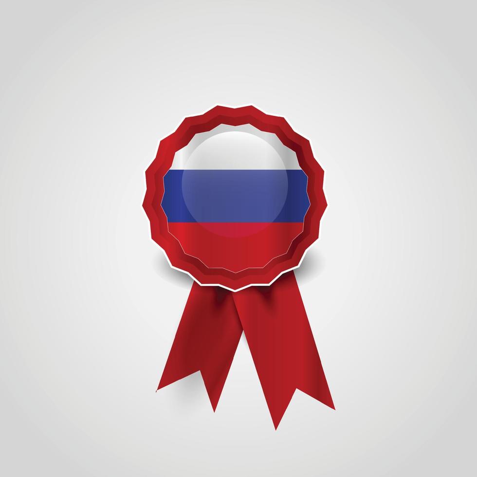 Russia bandiera nastro bandiera distintivo vettore
