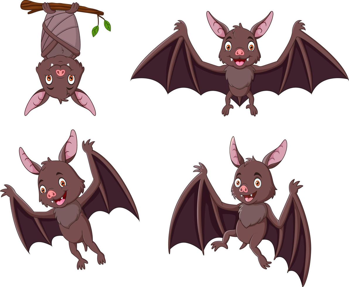 Helloween cartone animato pipistrello collezione impostato vettore