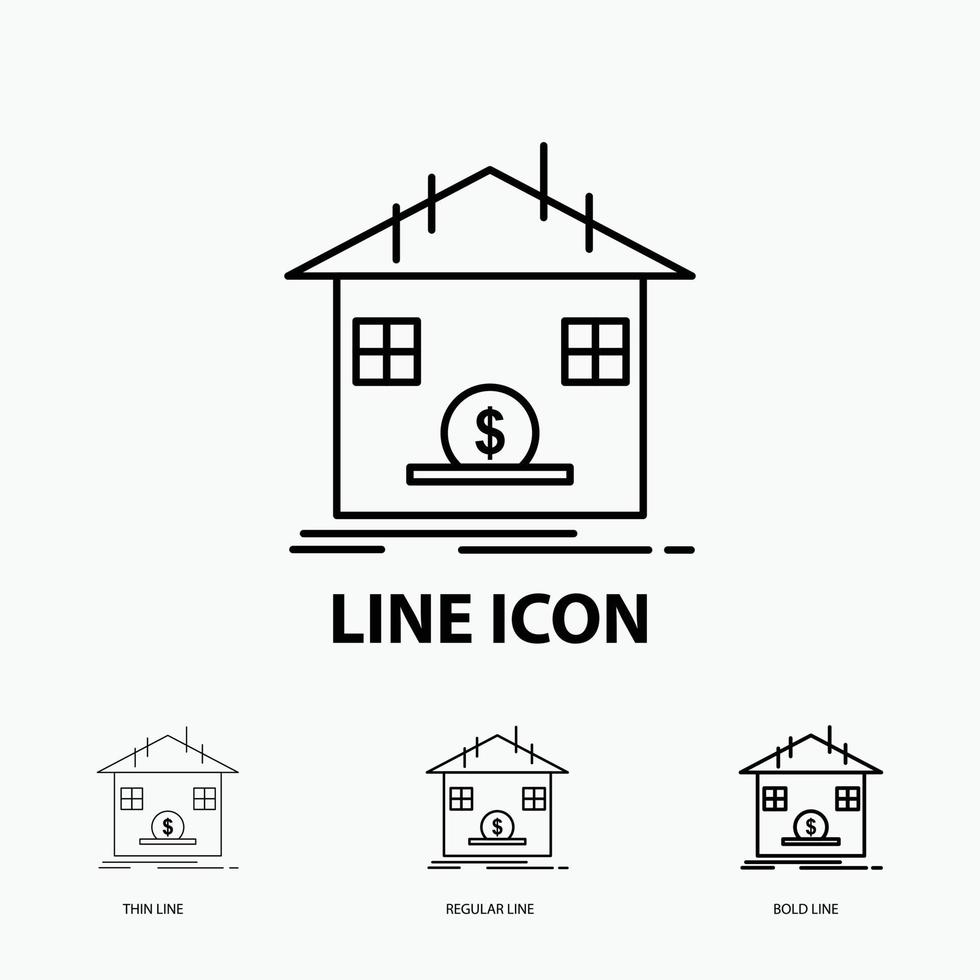 depositare. sicuro. risparmio. rimborso. banca icona nel sottile. regolare e grassetto linea stile. vettore illustrazione