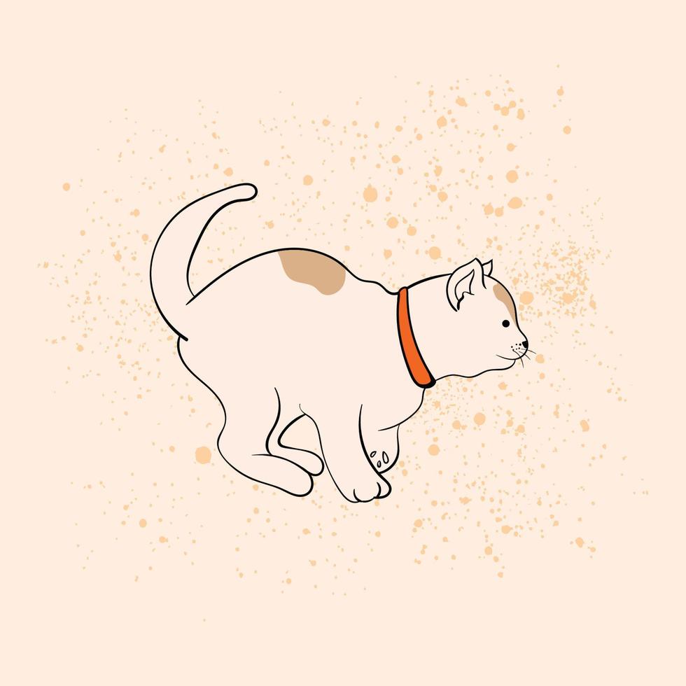 bambino gatto divertente cartone animato correre personaggio vettore illustrazione cartone animato