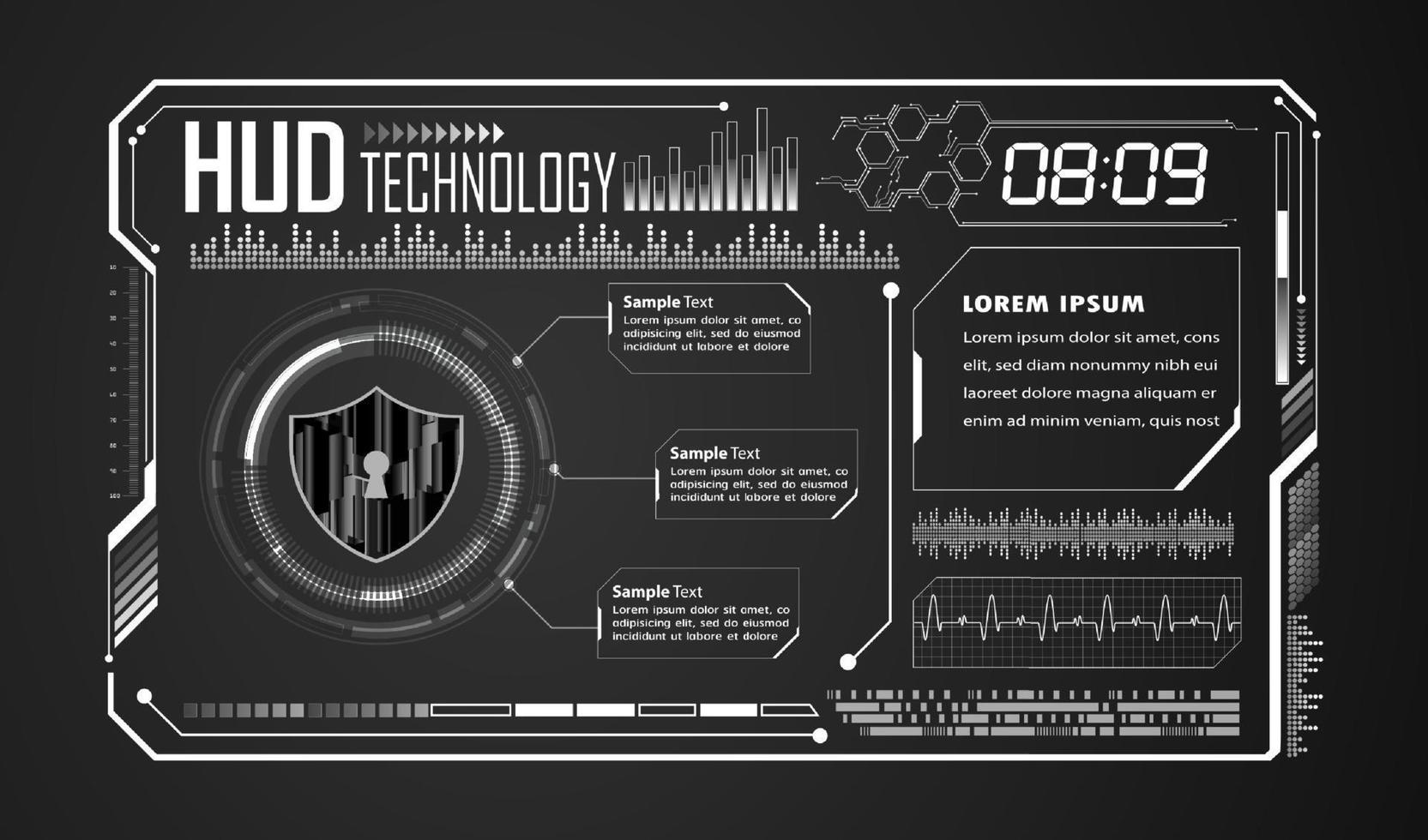 moderno hud tecnologia sfondo vettore