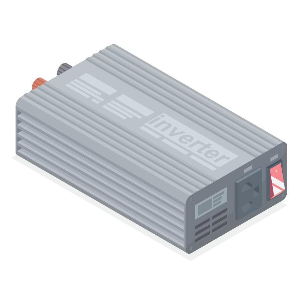 inverter portatile elettronico componente isometrico cartone animato vettore