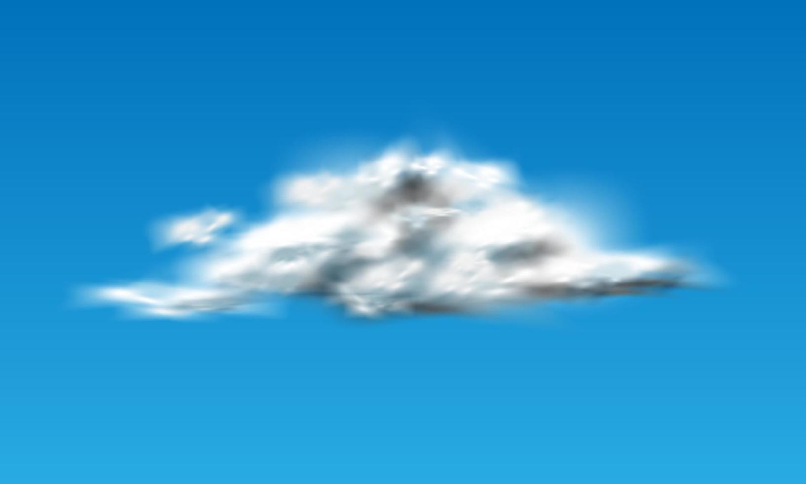 realistico grande bianca nube nebbia Fumo su blu cielo sfondo vettore