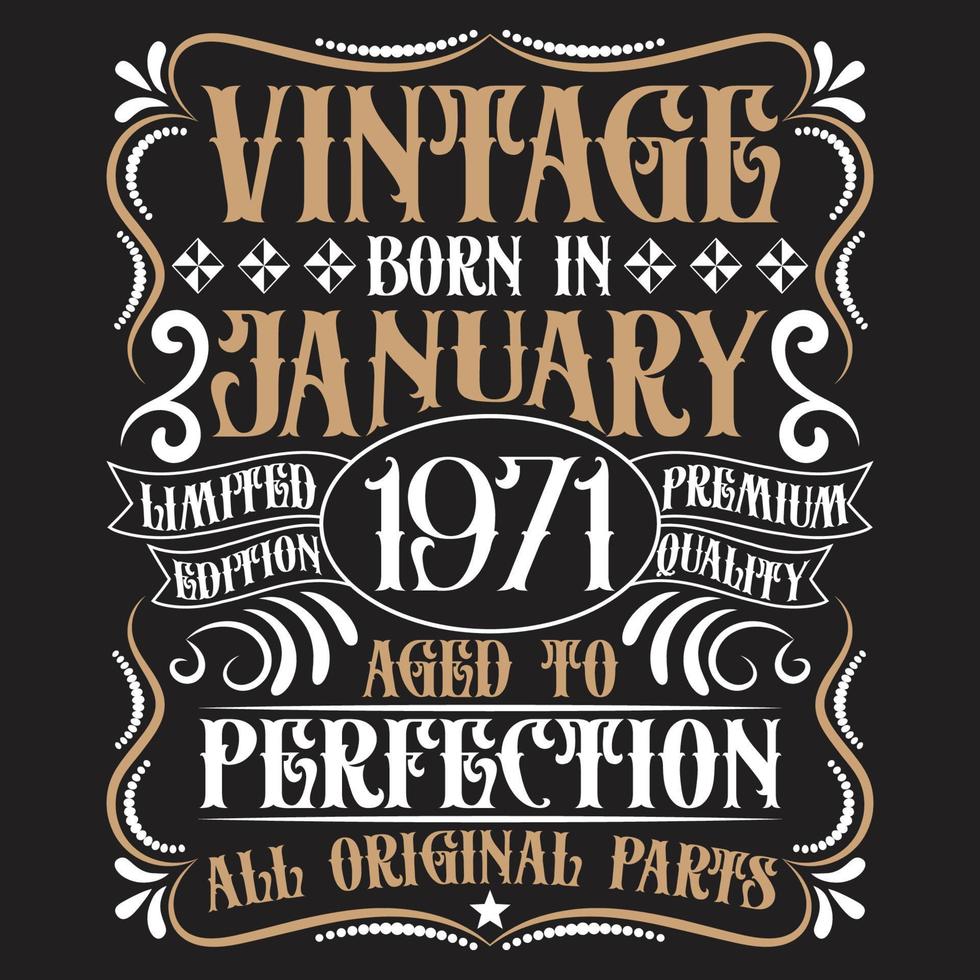 Vintage ▾ compleanno tipografia maglietta design vettore