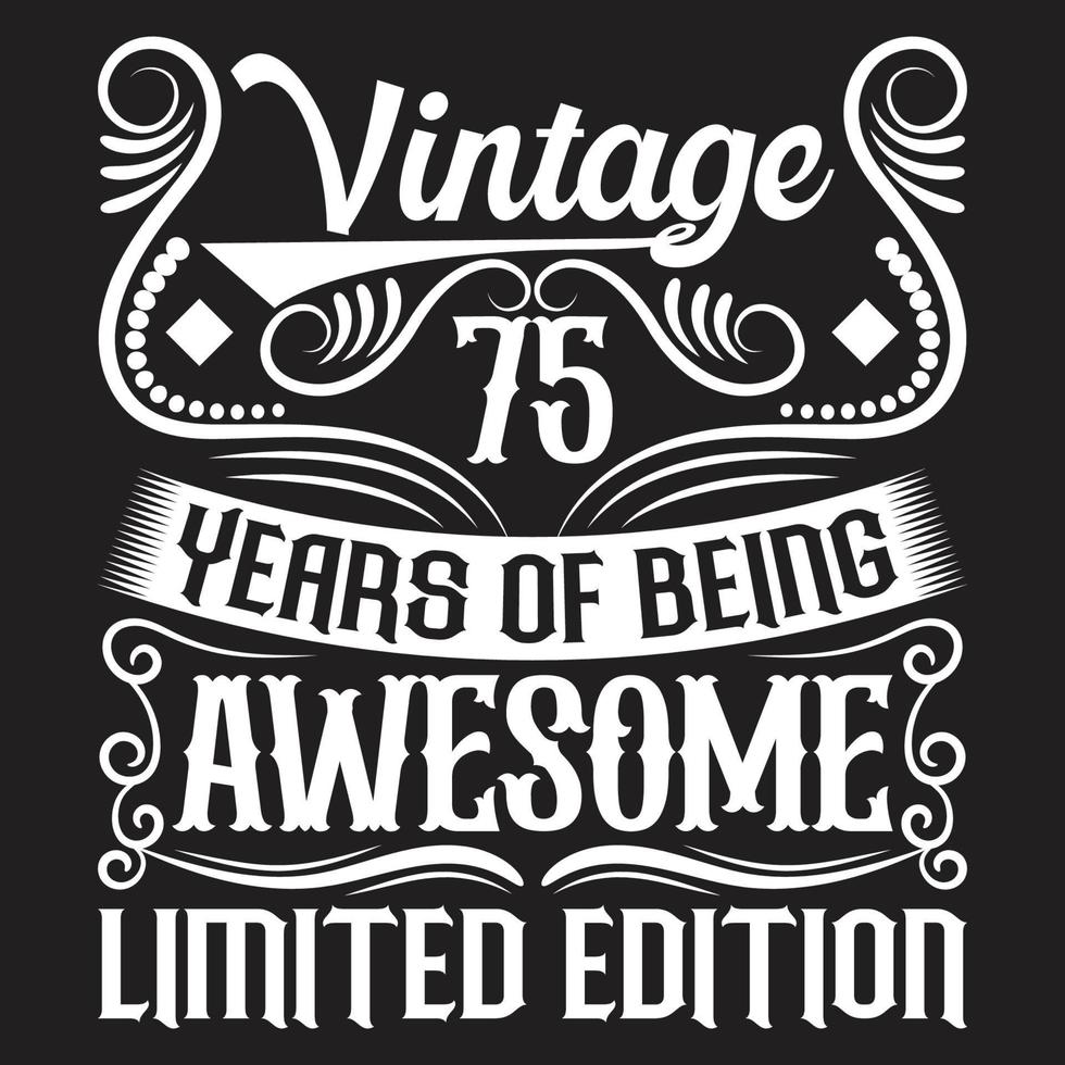 Vintage ▾ compleanno tipografia maglietta design vettore