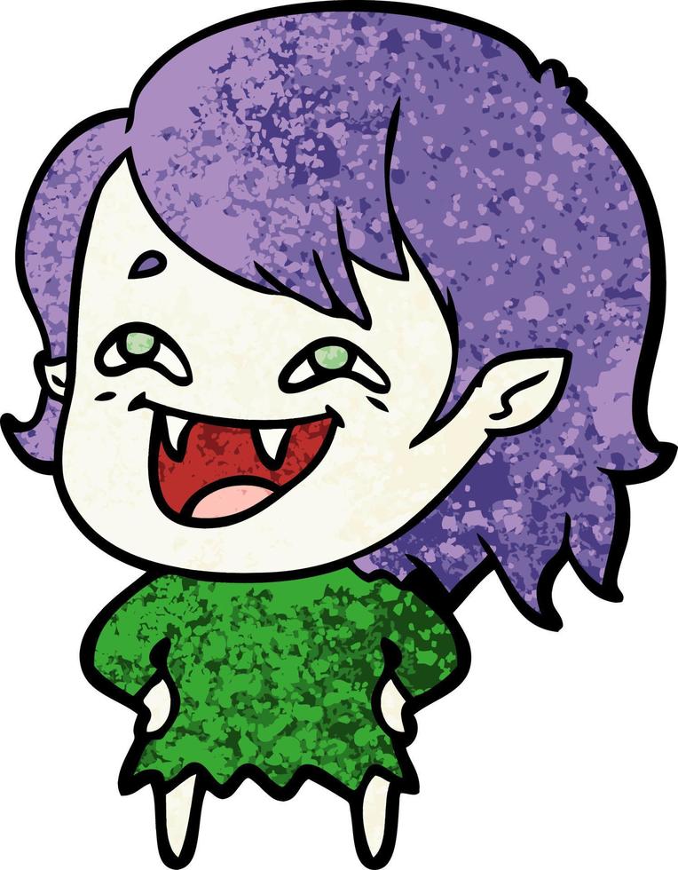 vettore vampiro donna personaggio nel cartone animato stile