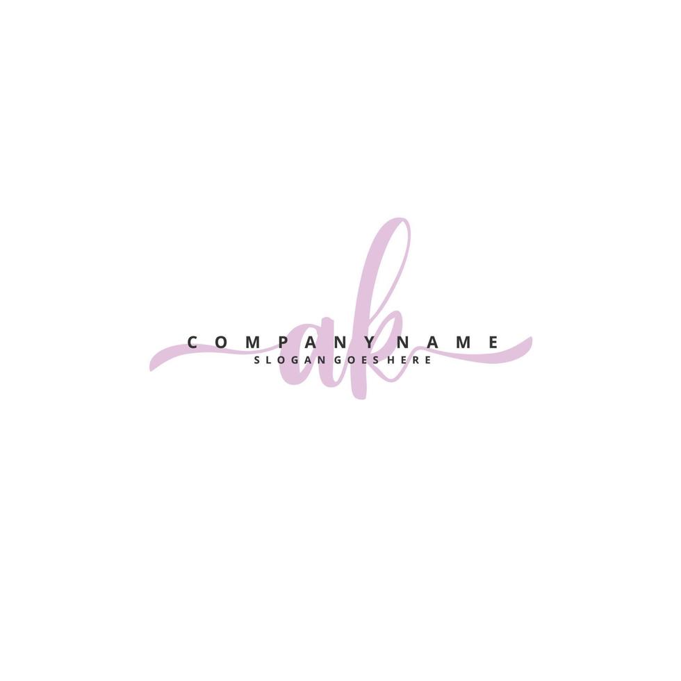 ak iniziale grafia e firma logo design con cerchio. bellissimo design manoscritto logo per moda, squadra, nozze, lusso logo. vettore