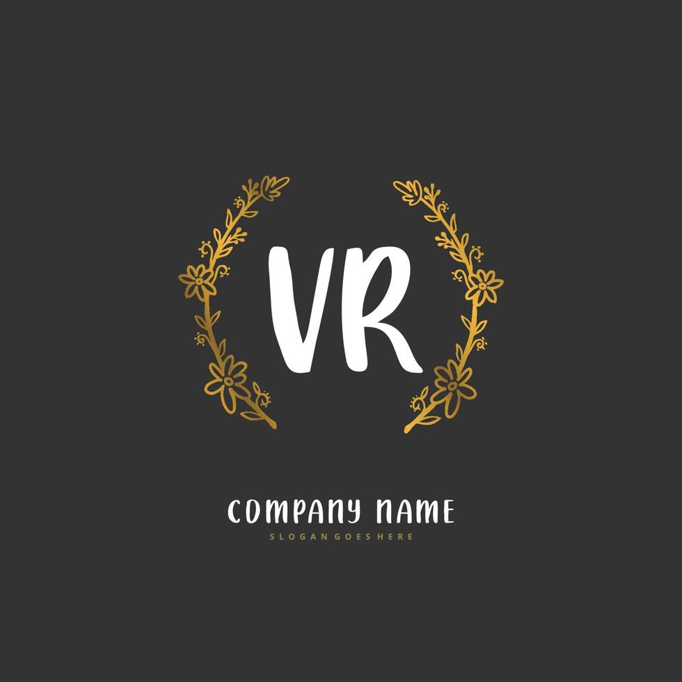 vr iniziale grafia e firma logo design con cerchio. bellissimo design manoscritto logo per moda, squadra, nozze, lusso logo. vettore