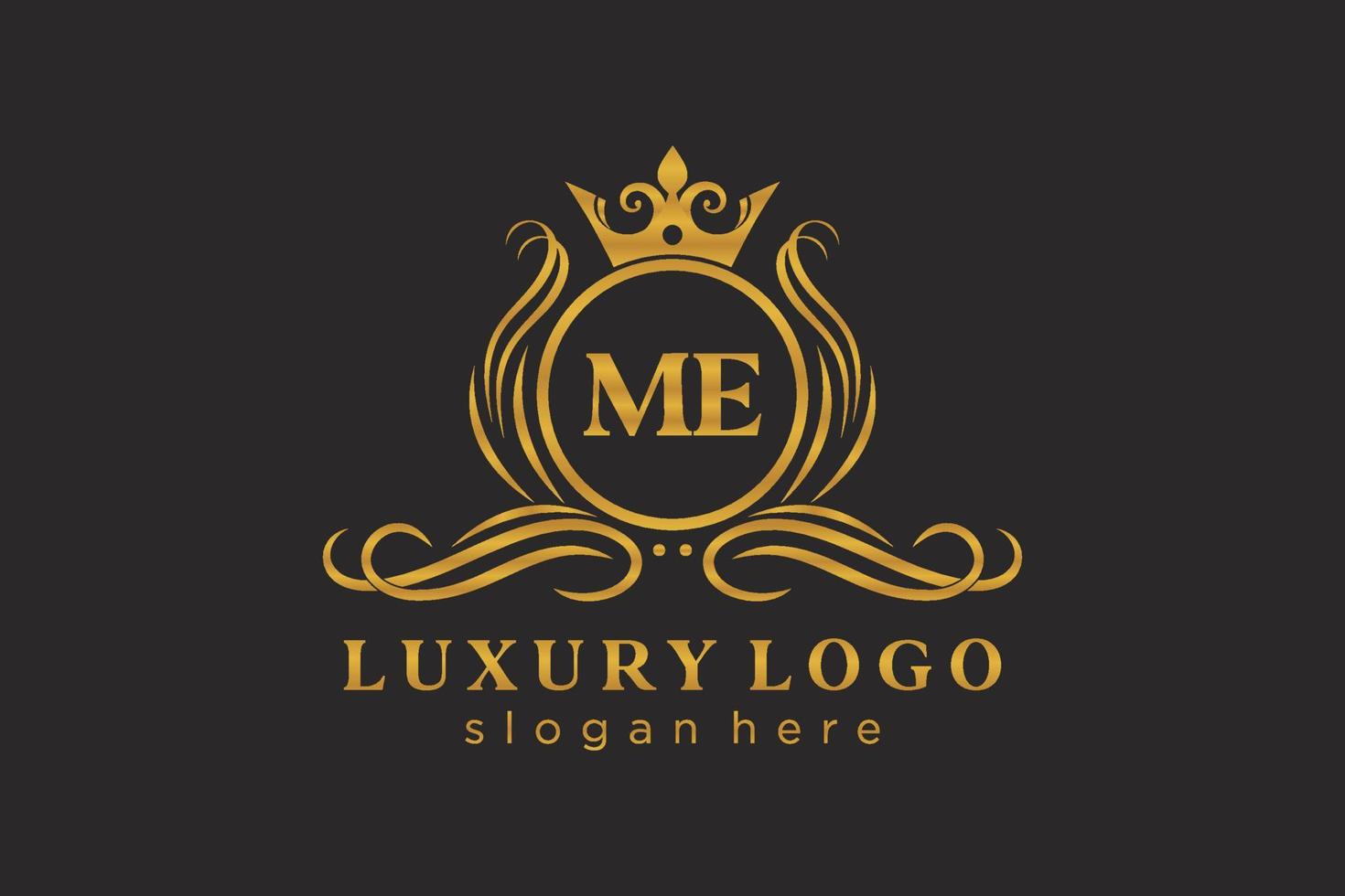 iniziale me lettera reale lusso logo modello nel vettore arte per ristorante, regalità, boutique, bar, Hotel, araldico, gioielleria, moda e altro vettore illustrazione.