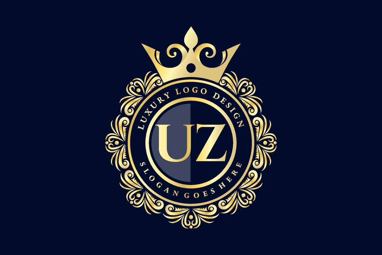 uz iniziale lettera oro calligrafico femminile floreale mano disegnato araldico monogramma antico Vintage ▾ stile lusso logo design premio vettore