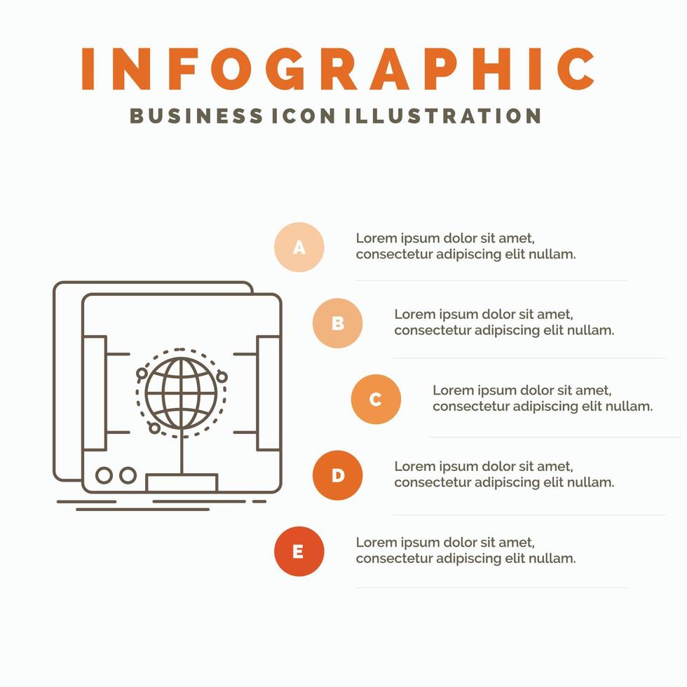 3d. dimensionale. olografico. scansione. scanner infografica modello per sito web e presentazione. linea grigio icona con arancia Infografica stile vettore illustrazione