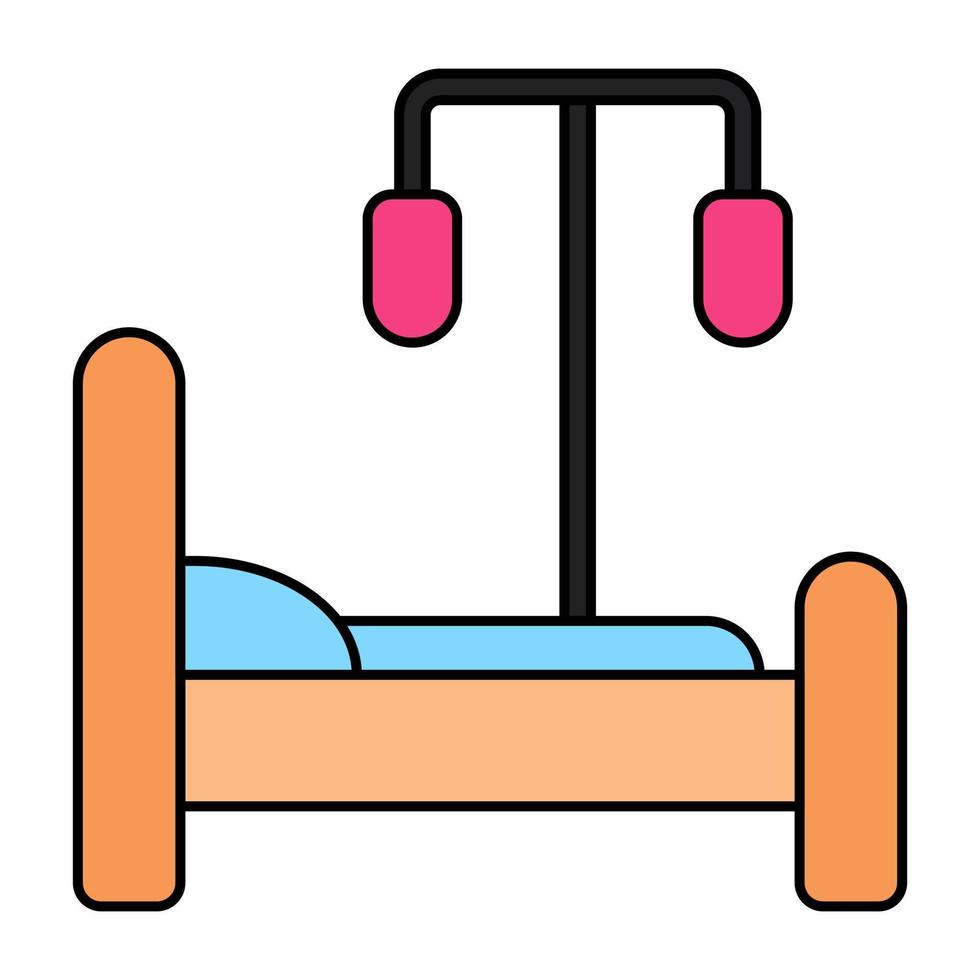 un'icona del design icona del letto d'ospedale vettore