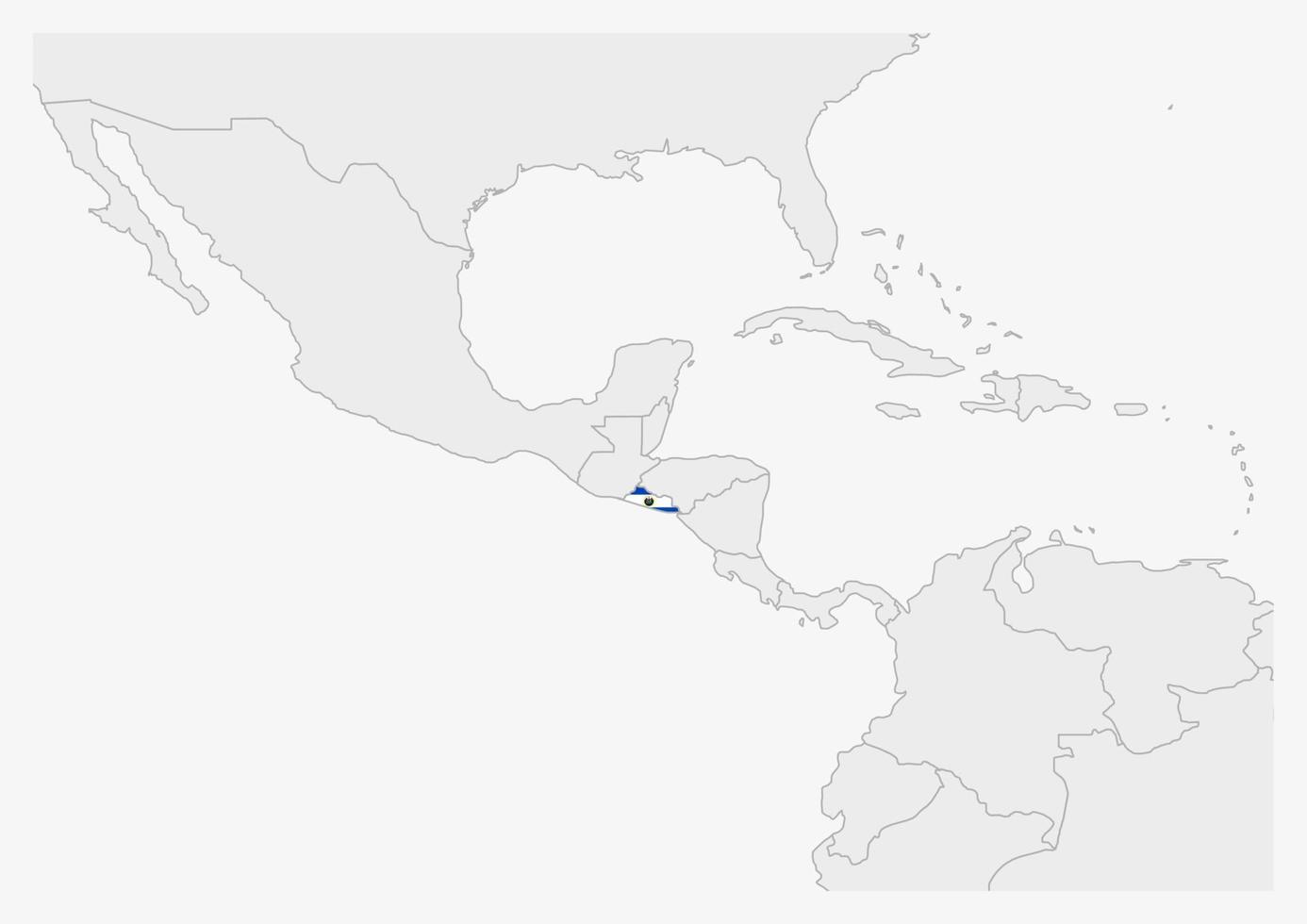 EL salvador carta geografica evidenziato nel EL salvador bandiera colori vettore